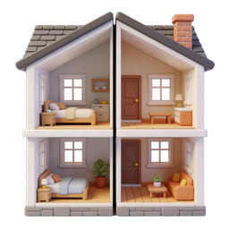 Dollhouse Cross-Section Home Interior Icon