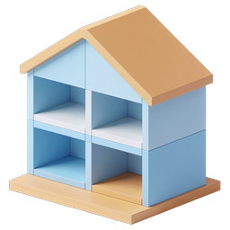 Isometrisches Puppenhaus 3D-Icon | Miniaturhaus-Design
