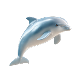 Realistic 3D Dolphin Leaping Icon | Marine Life Graphics