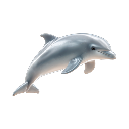 Dolphin Leaping Icon - 3D Rendered Marine Animal