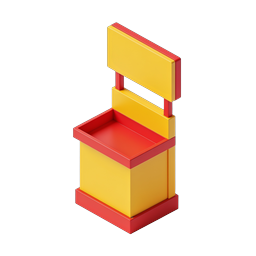ไอคอนกล่องบริจาค 3D พร้อมป้าย - การระดมทุนเพื่อการกุศล