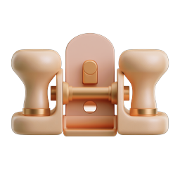 Icona cerniera porta - Design hardware 3D in argilla