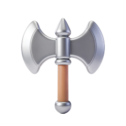 両刃の戦斧3Dアイコン - ファンタジー武器