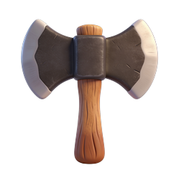 Double-Bladed Axe 3D Icon - Fantasy Weapon