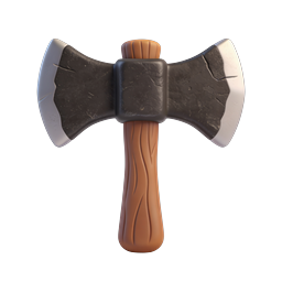 Double-Headed Axe Icon - 3D Realistic Render
