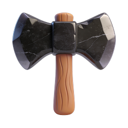 Double-Headed Axe Icon | 3D Marble Weapon