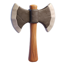 Double-Headed Axe Icon - Viking Labrys 3D Clay Style