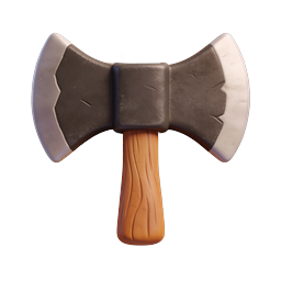 Double-Headed Axe 3D Icon for Fantasy & Tool Apps