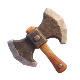 Double-Headed Stone Axe Icon - Fantasy RPG Weapon