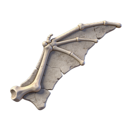 Icono 3D de ala de hueso de dragón de fantasía para recursos de videojuego