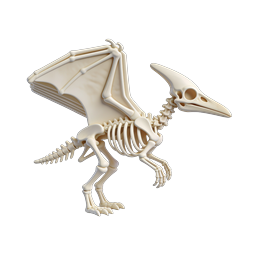 Icona 3D Scheletro di Drago | Design Fossile in Stile Argilla