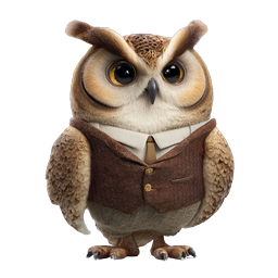 Adorable Dressed Owl Character - Realistic 3D Illustration