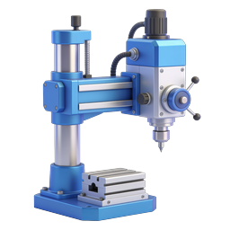 3D Drill Press Machine Icon | Industrial Workshop Tool