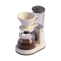 Modern Drip Coffee Maker 3D Icon for Brewing Themes