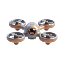 Modern Quadcopter Drone 3D Icon with Camera