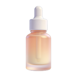 Icono 3D realista de frasco cuentagotas | aceite esencial de cuidado de la piel