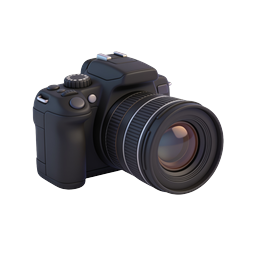 Professional DSLR Camera Icon | 3D Photography Equipment