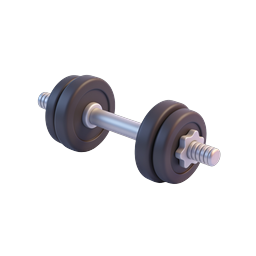 Realistic Dumbbell Icon for Fitness and Workout Apps