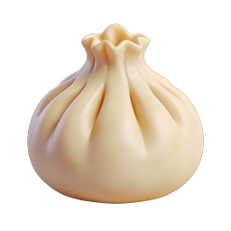 3D Dumpling Icon - Steamed Asian Dumpling Illustration