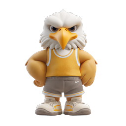 Eagle Athlete Sports Mascot 3D Icon