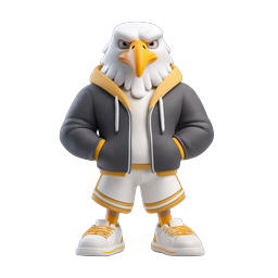 Fierce Eagle Athlete Mascot 3D Character Icon