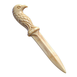 Icône de dague en os d'aigle – design de couteau sculpté orné