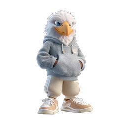 Cool 3D Eagle Character in Streetwear | Cartoon Mascot Icon