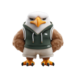 Stylized Bald Eagle Character Mascot Icon