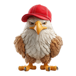 Cool Bald Eagle Mascot with Red Baseball Cap Icon