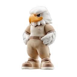 3D Eagle Mascot Character Icon - Patriotic Cartoon