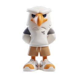 Fierce Eagle Mascot Character Icon in Athletic Wear