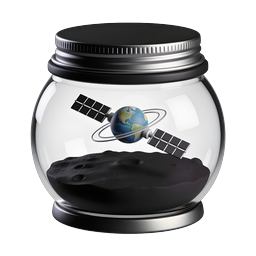 Earth Satellite Preserved in Glass Jar - Space Icon