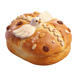 Easter Bread with Dove Decoration Icon