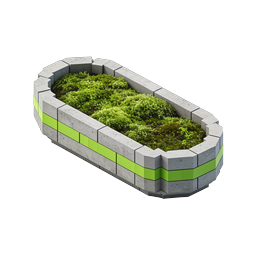 Eco Concrete Planter with Green Moss - Sustainable 3D Icon