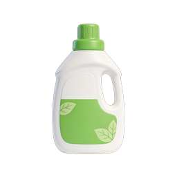 Eco-Friendly Detergent Bottle 3D Icon | Green Cleaning Product