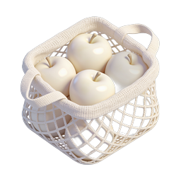Eco-Friendly Mesh Bag with Fresh Apples Icon