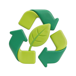 Eco Recycling Leaf Icon | Sustainable Green Symbol