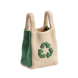Icono de bolsa de compras reciclable ecológica | diseño sostenible