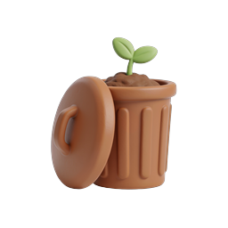 Eco Sprout Trash Can Icon - Sustainable Growth Symbol