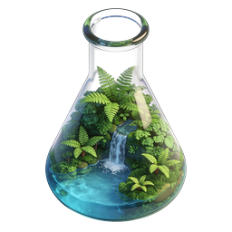 Eco Terrarium Flask Icon - Sustainable Nature Design