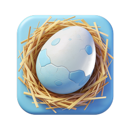 Egg in Nest 3D App Icon - Nature & Wildlife Design