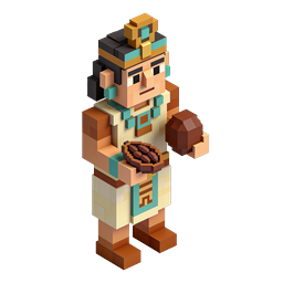 Egyptian Merchant Voxel Character Icon - 3D Block Style