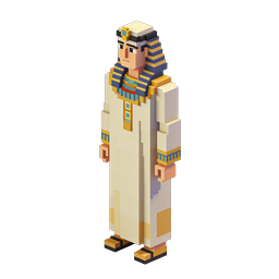 Isometric Egyptian Pharaoh Icon for Educational Use