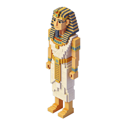 Egyptian Pharaoh Voxel Icon - 3D Isometric Character