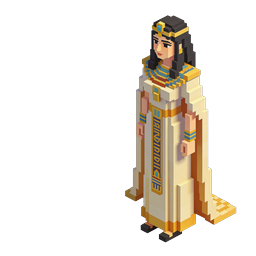Egyptian Queen Voxel 3D Icon - Ancient Pharaoh Character