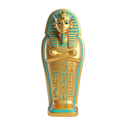 Egyptian Pharaoh Sarcophagus 3D Icon