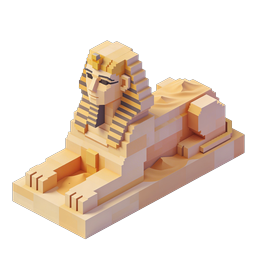 Egyptian Sphinx Isometric Voxel Icon