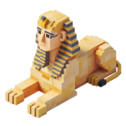 Egyptian Sphinx Voxel 3D Icon - Ancient Egypt Art