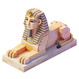 Ägyptisches Sphinx Isometric Voxel Art Icon