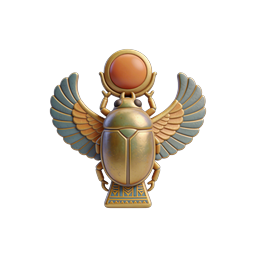 Egyptian Winged Scarab Icon with Sun Disk - Ancient Egypt